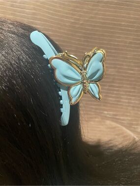 Blue Butterfly Hair Clips